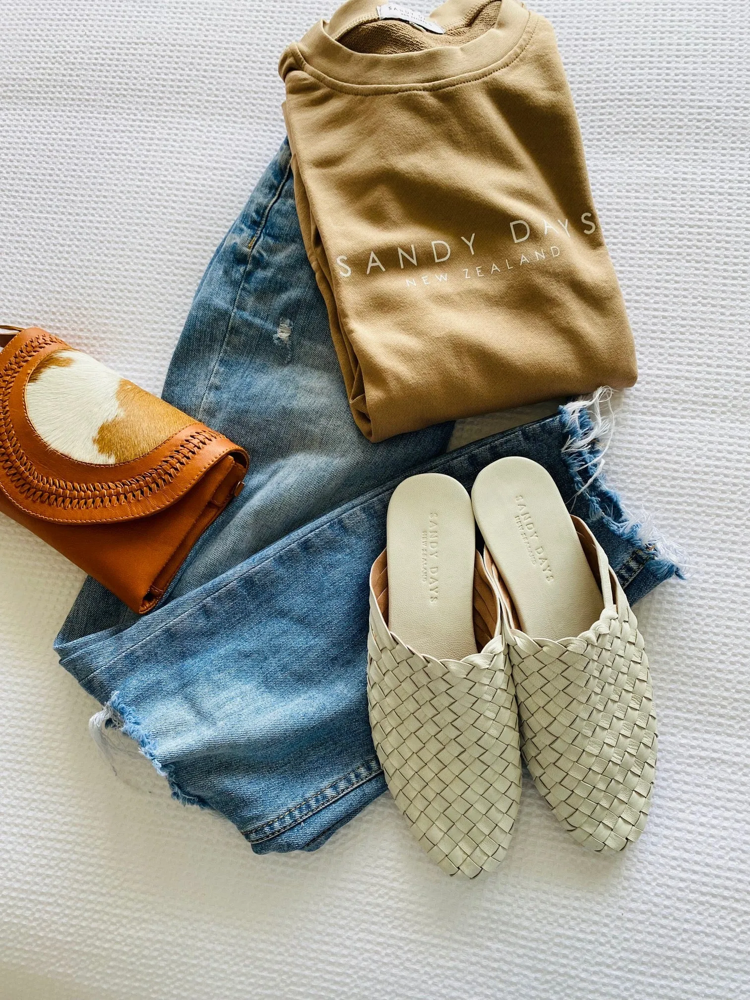 Nyah Woven Mule White - CLOSING DOWN SALE 50% OFF