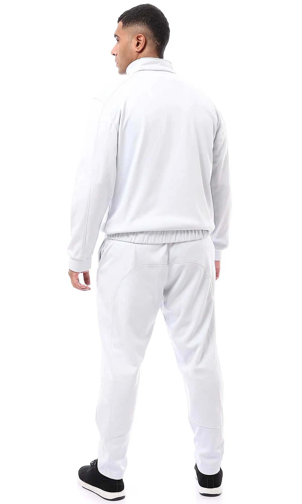 O172669 Pastel Grey Solid Pants With Inner Fleece