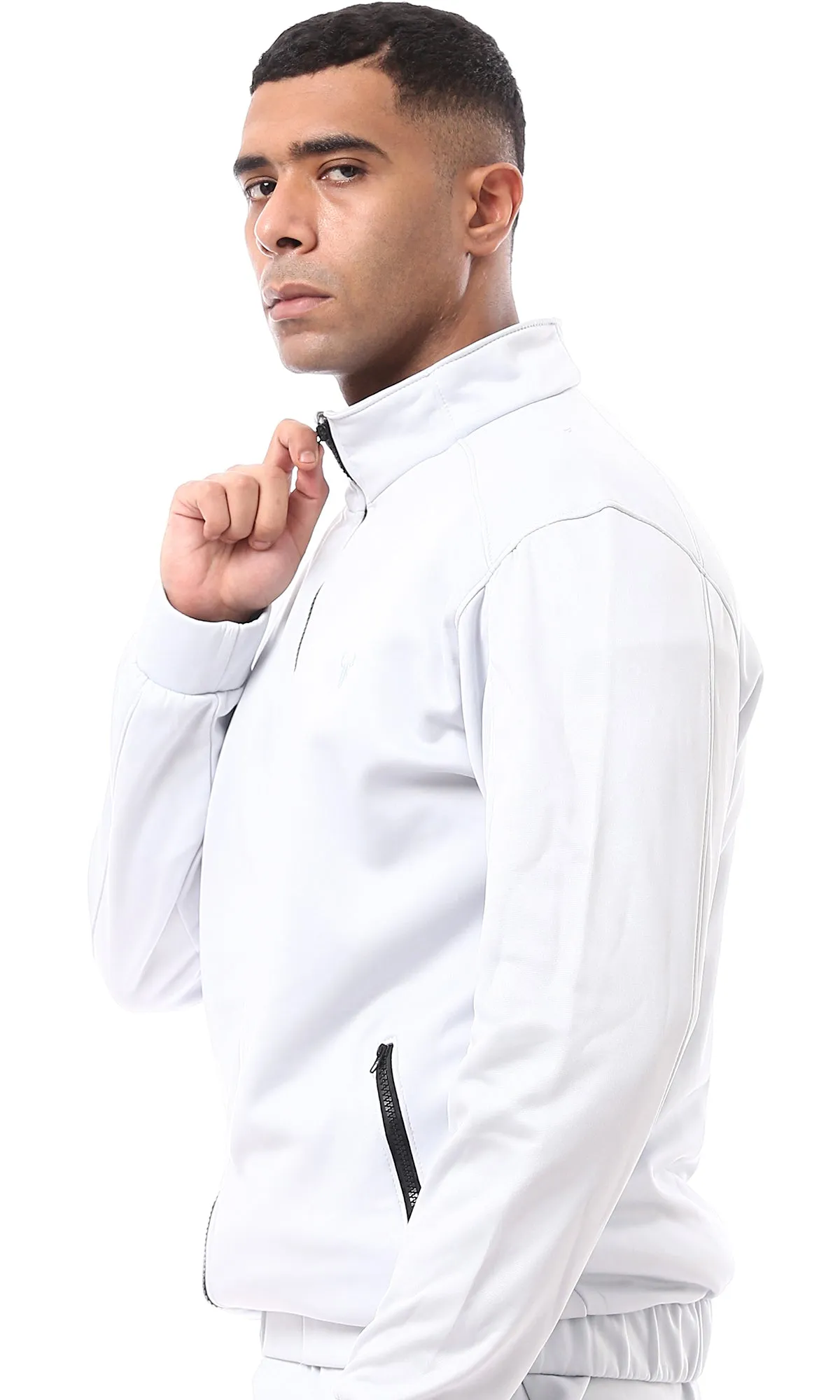 O172669 Pastel Grey Solid Pants With Inner Fleece