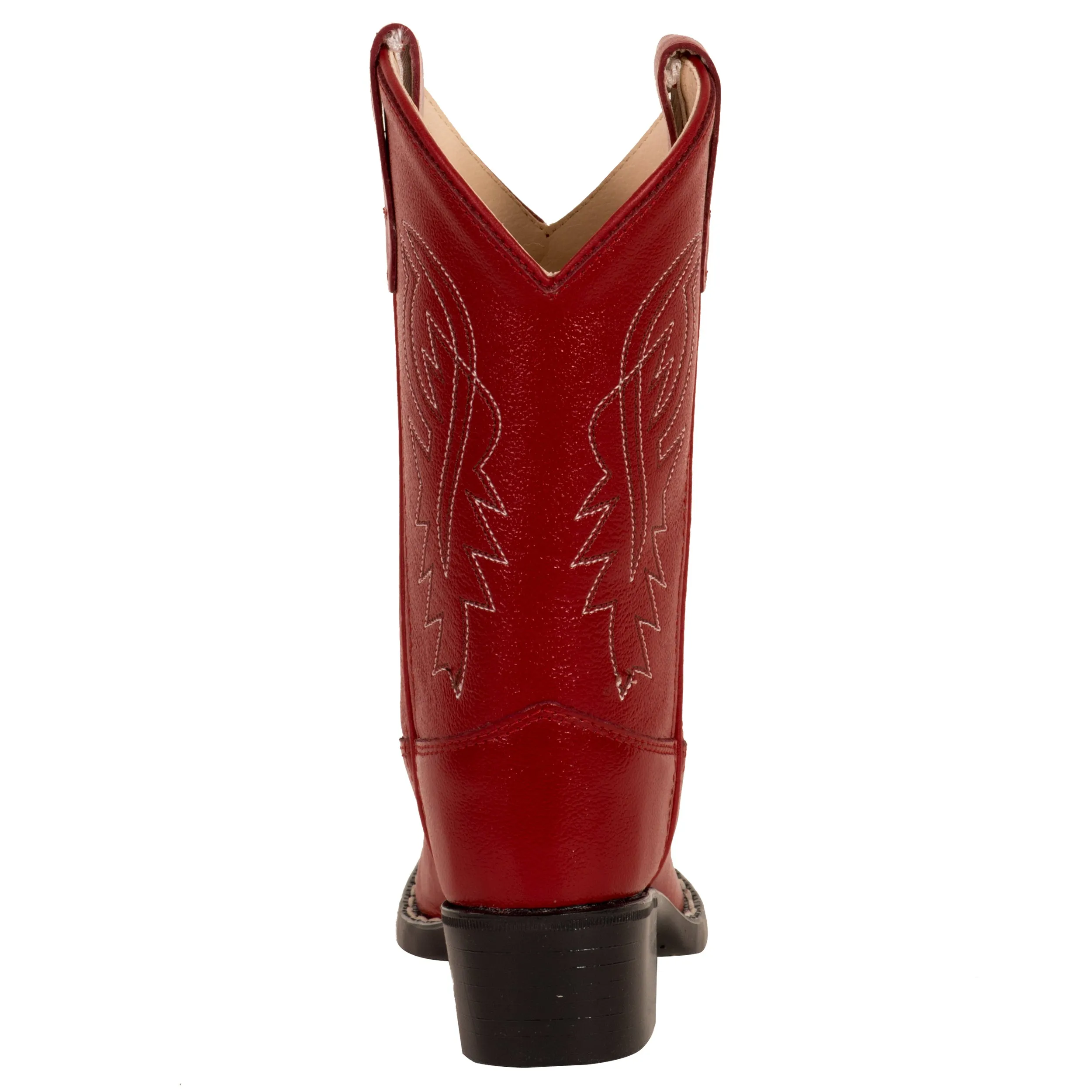 Old West Red Childrens Girls Corona Leather J Toe Cowboy Western Boots 8.5 D