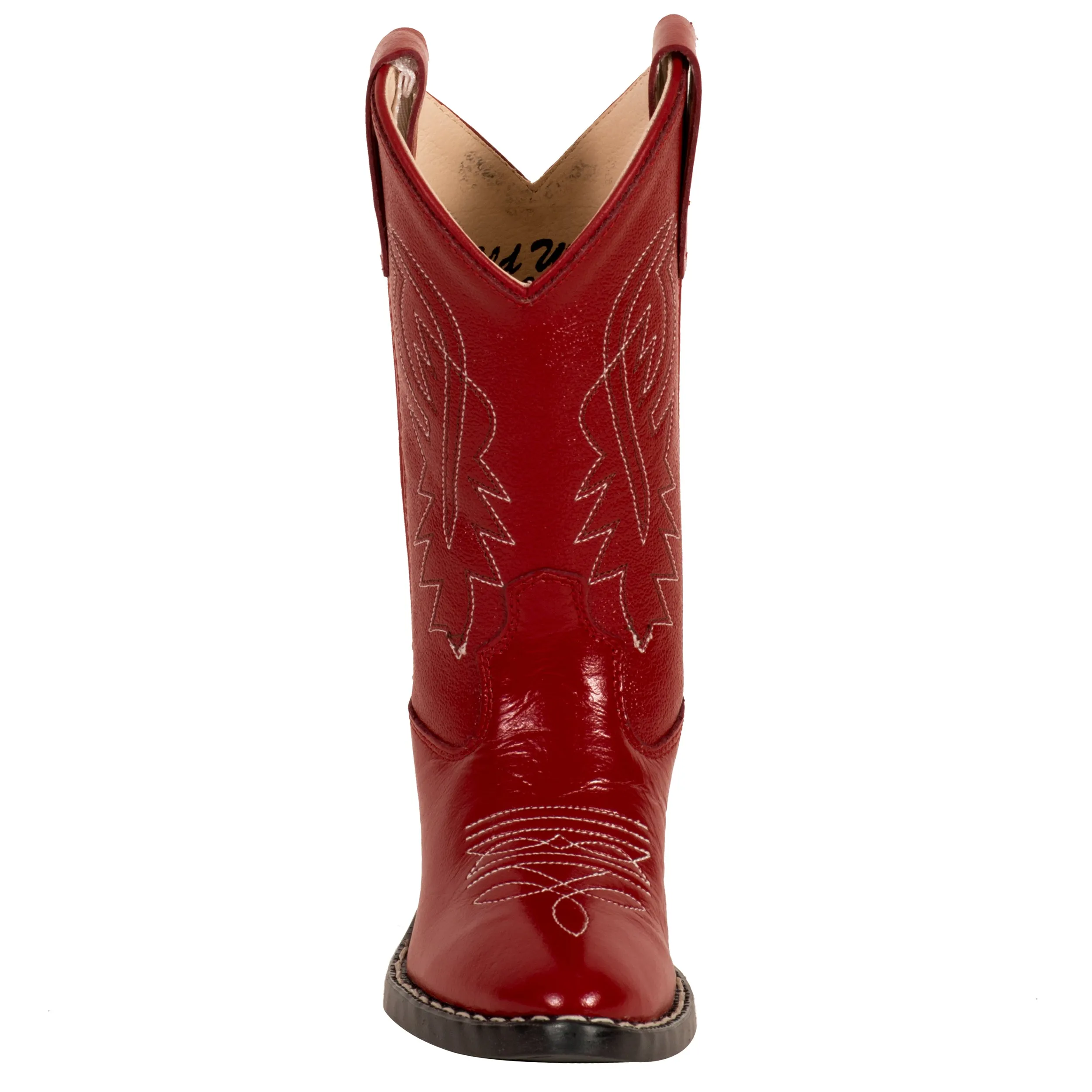 Old West Red Childrens Girls Corona Leather J Toe Cowboy Western Boots 8.5 D