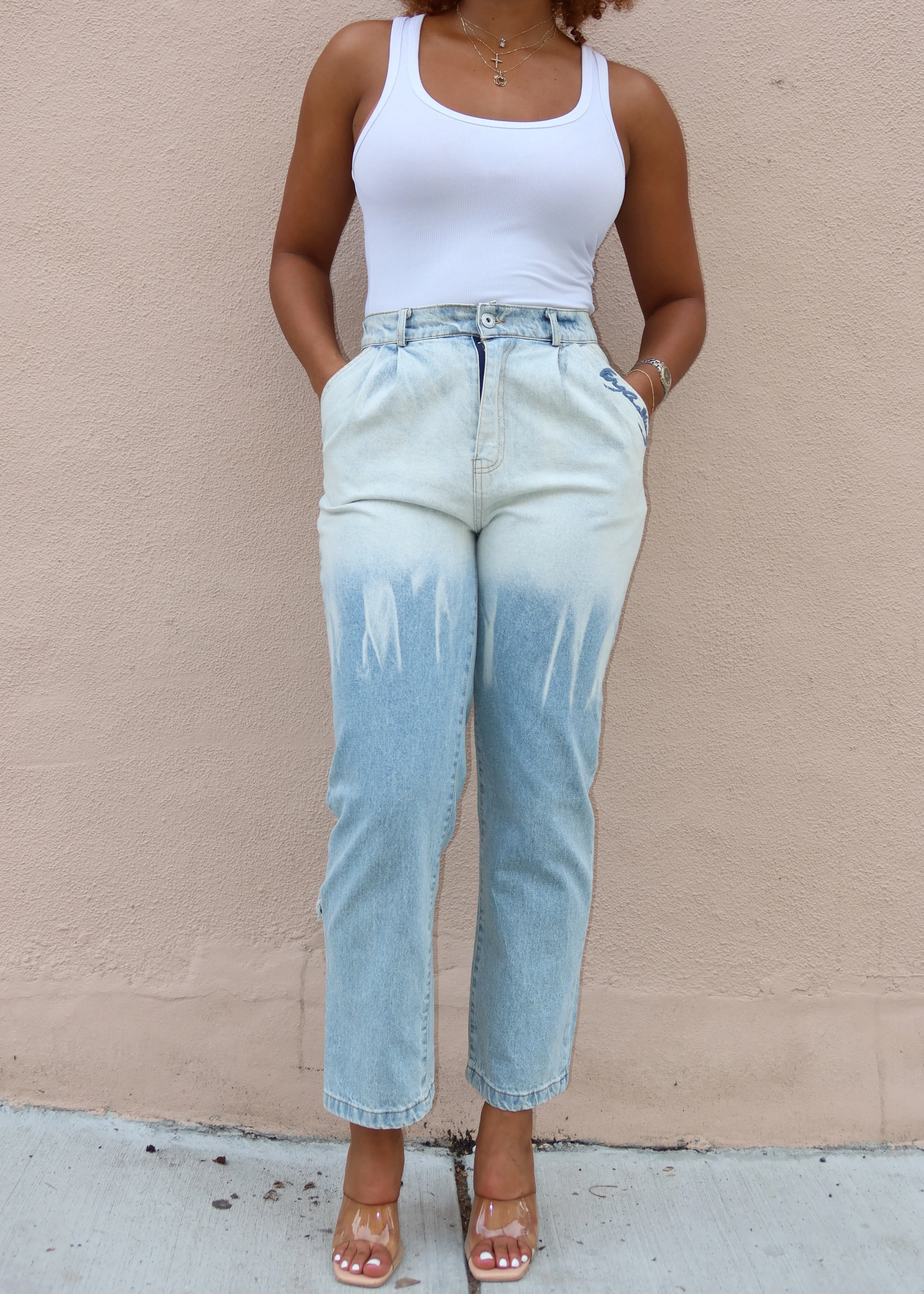 Ombre Light Wash Denim Set