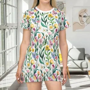 Painted Floral t Shirt Dress for Ultimate Comfort