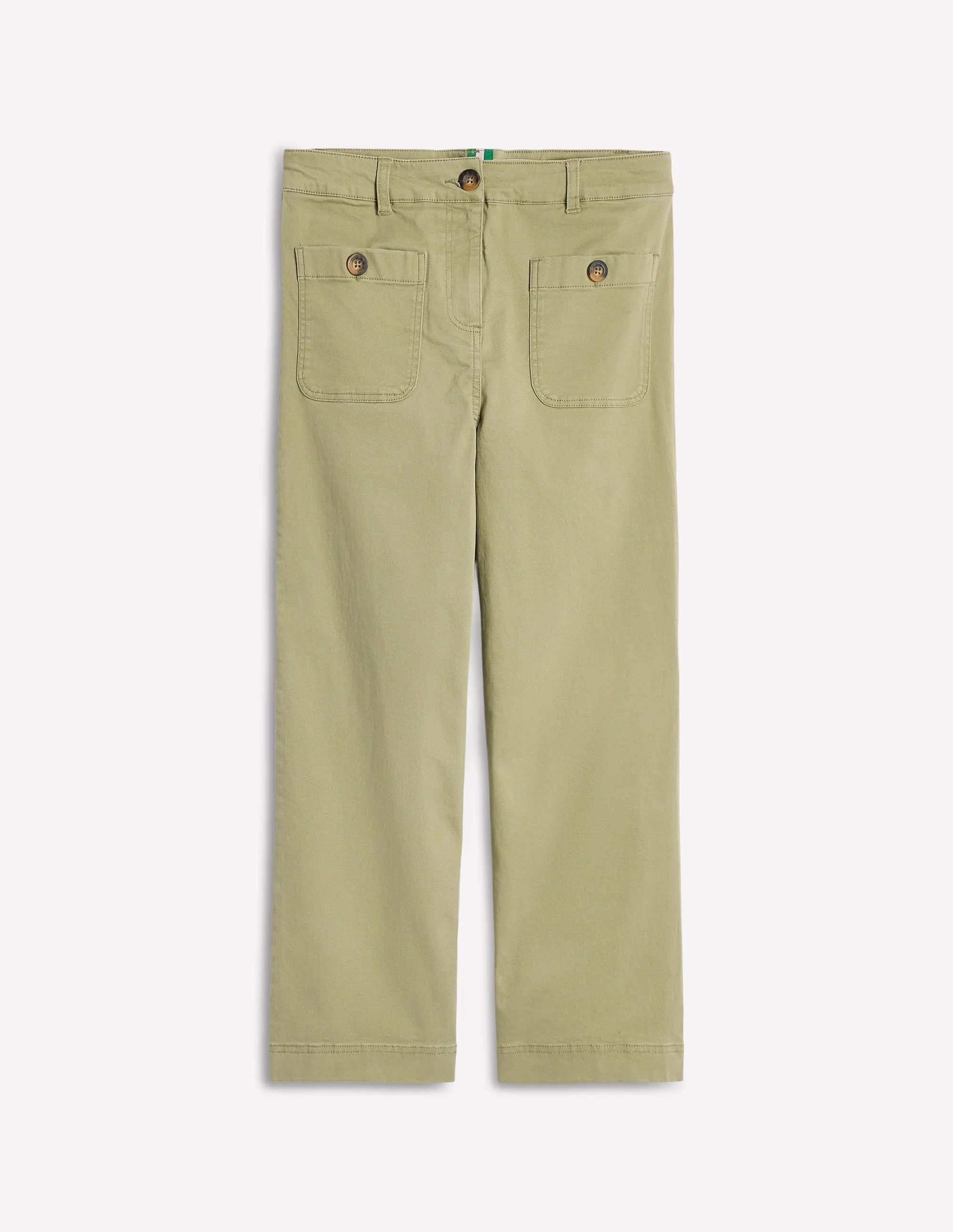 Patch Pocket Crop Chino-Larch Green