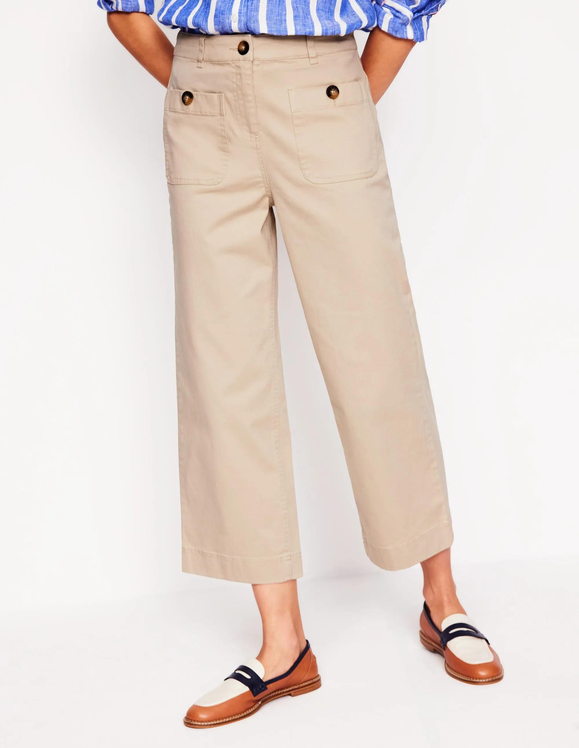 Patch Pocket Crop Chino-Oatmeal