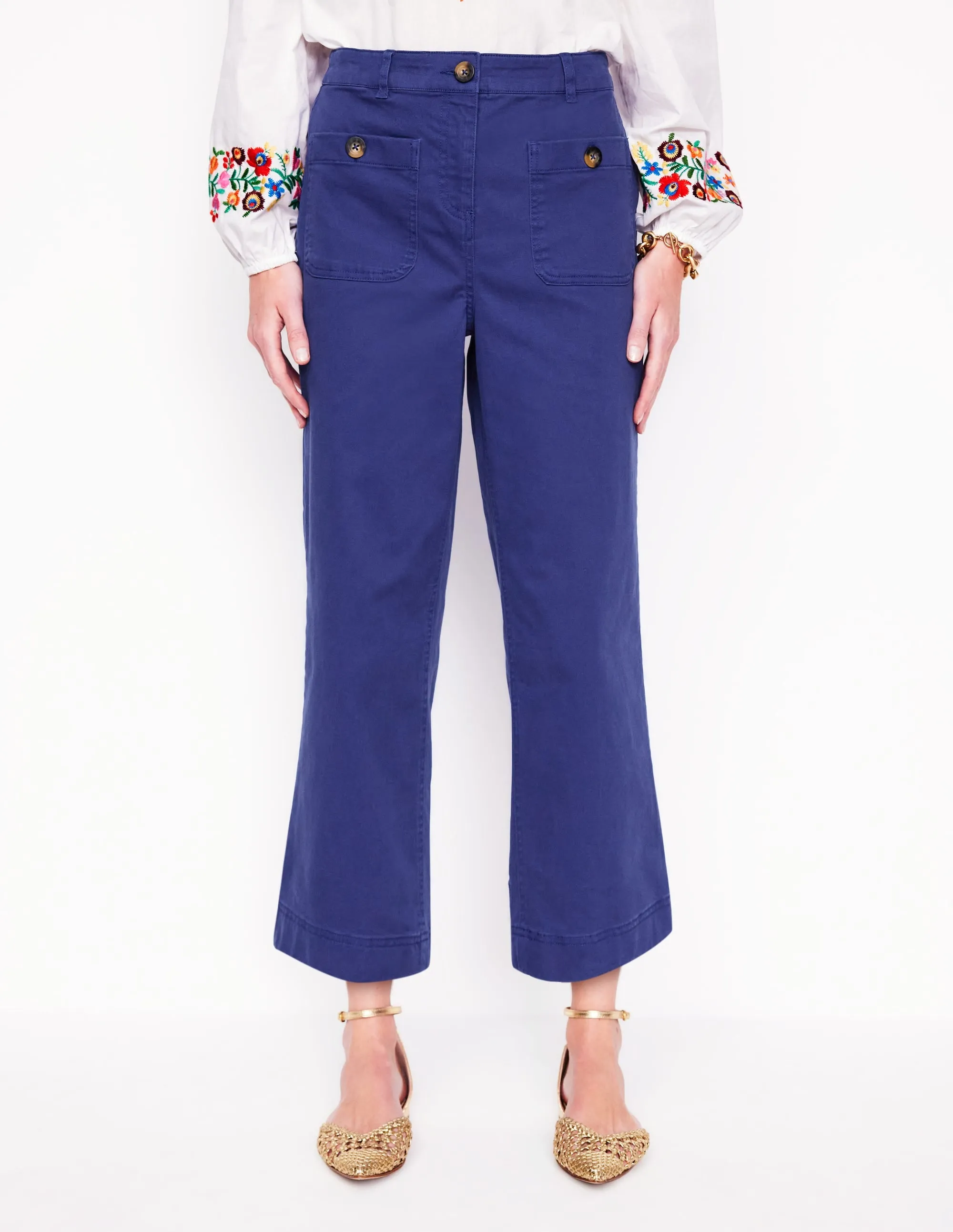Patch Pocket Crop Chino-Starboard Blue