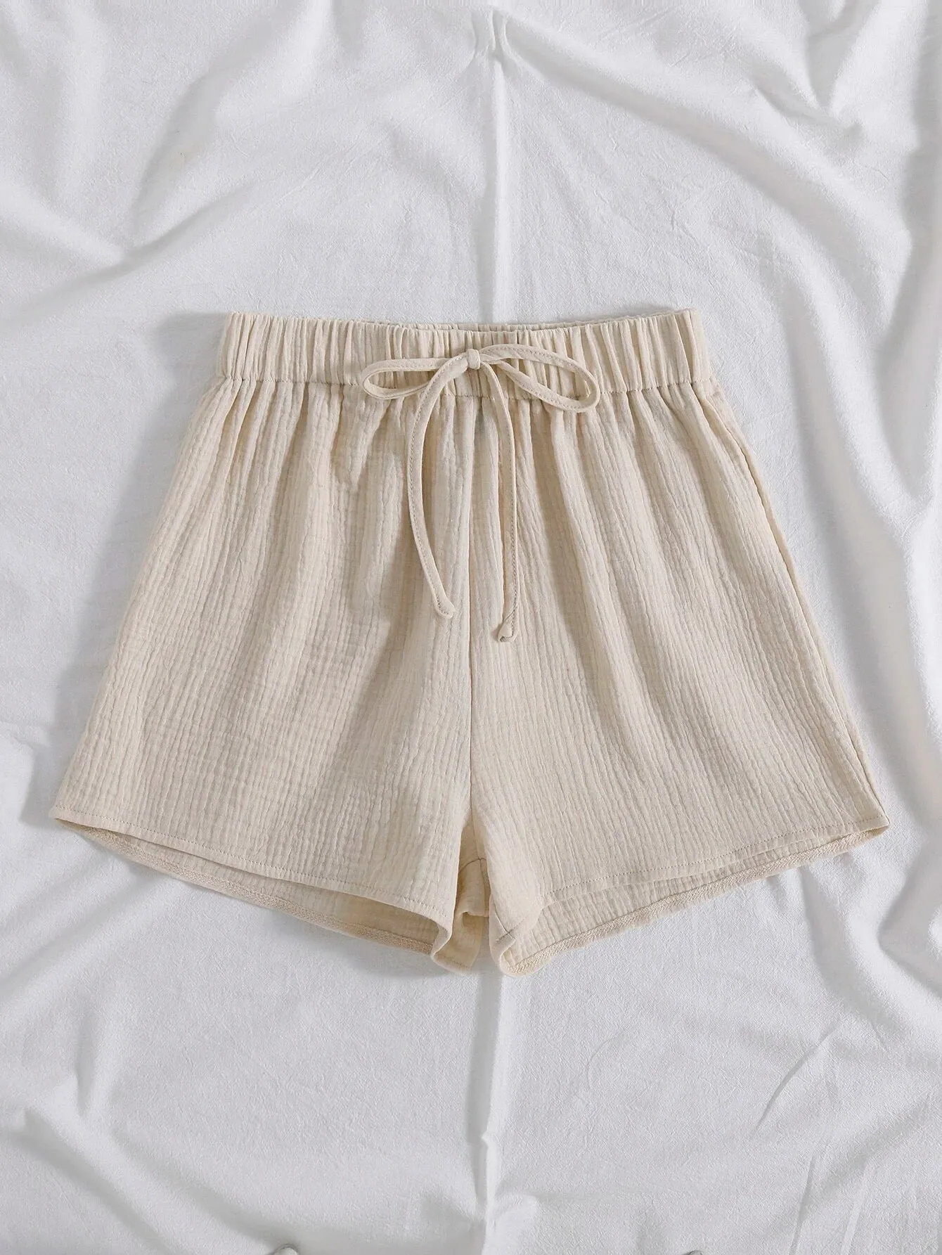 Plain Front Knot Shorts