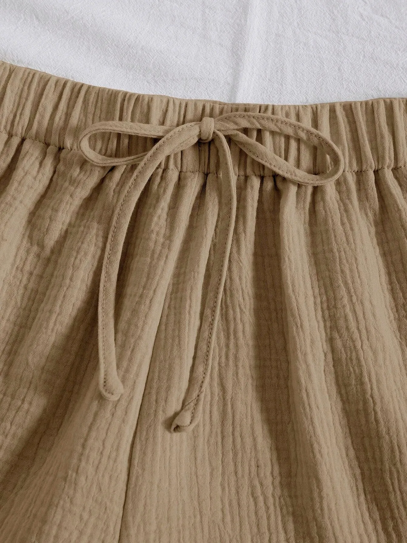 Plain Front Knot Shorts