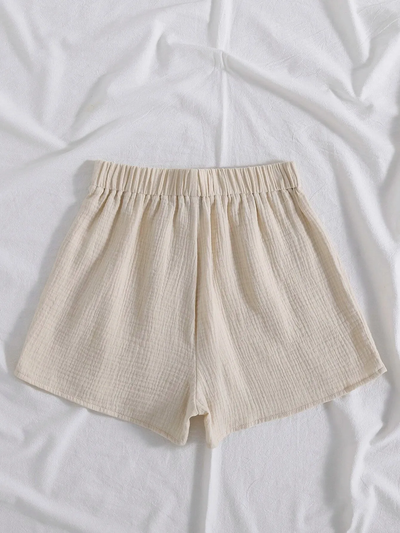 Plain Front Knot Shorts