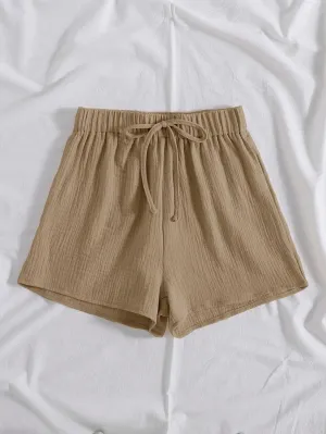 Plain Front Knot Shorts