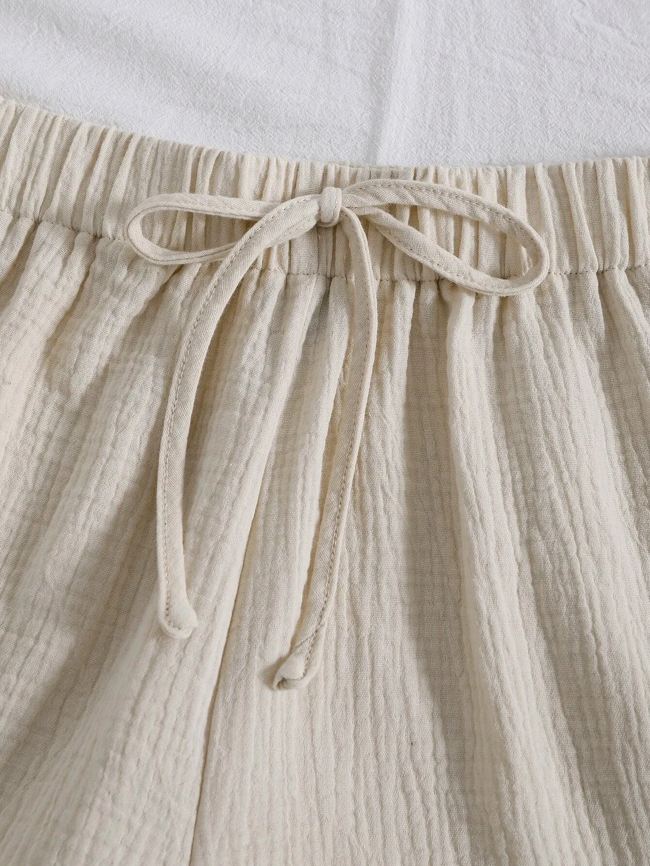 Plain Front Knot Shorts