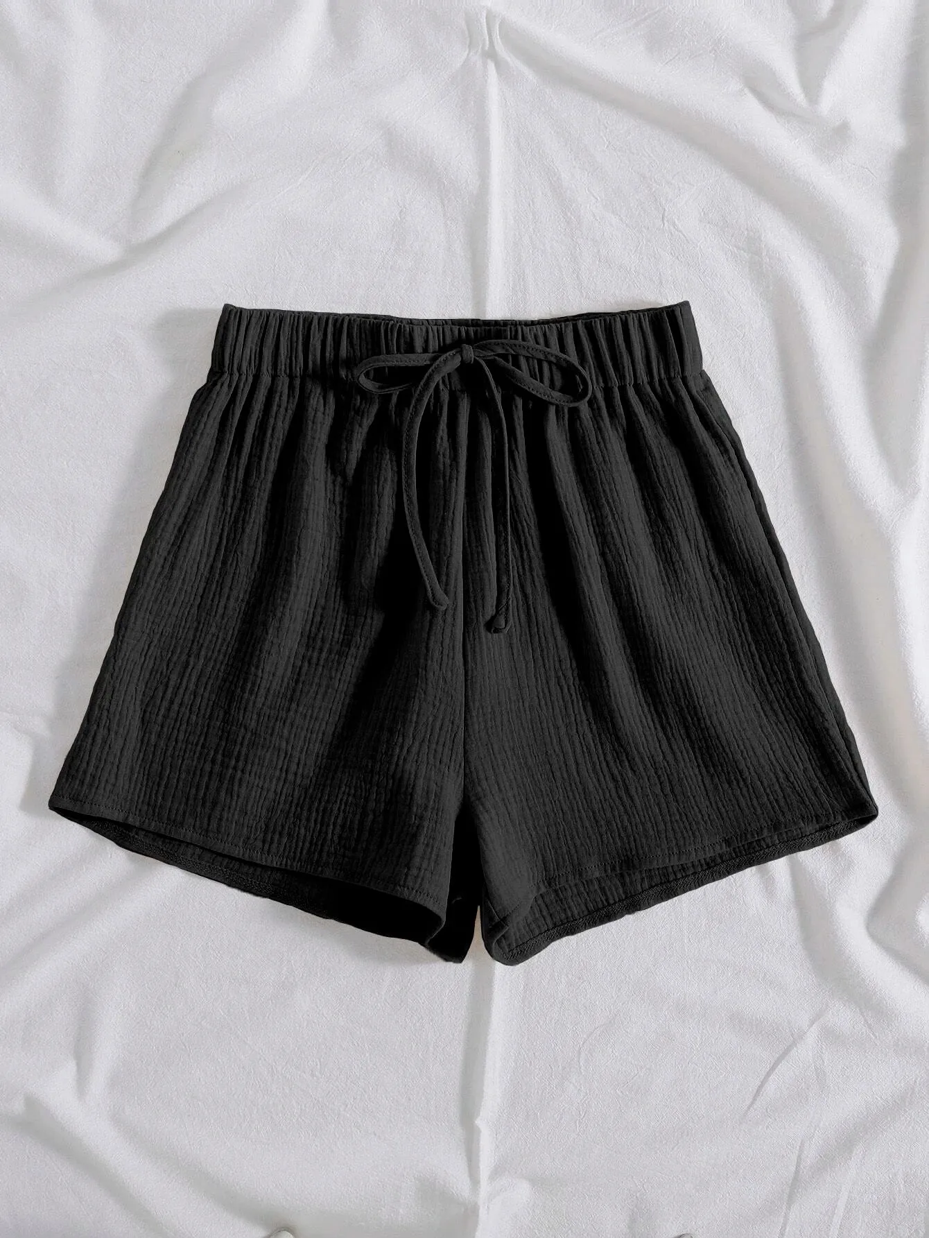 Plain Front Knot Shorts