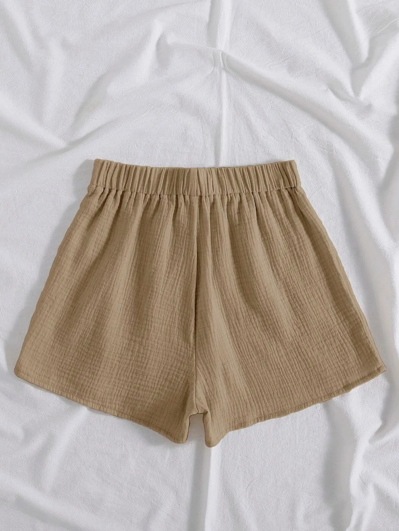 Plain Front Knot Shorts