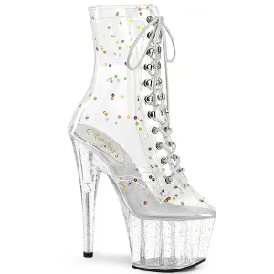 Pleaser Adore 1020C-2 Womens 7" Heel, Platform Front Lace Pole Dance Ankle Boots