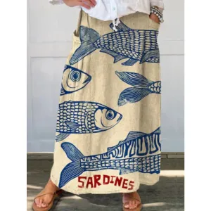 Sardines Linen Maxi Skirt