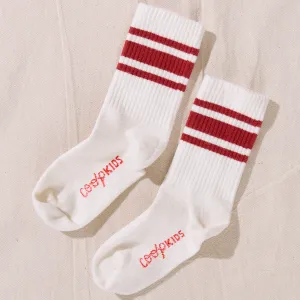 Scooter Tube Sock - White Red