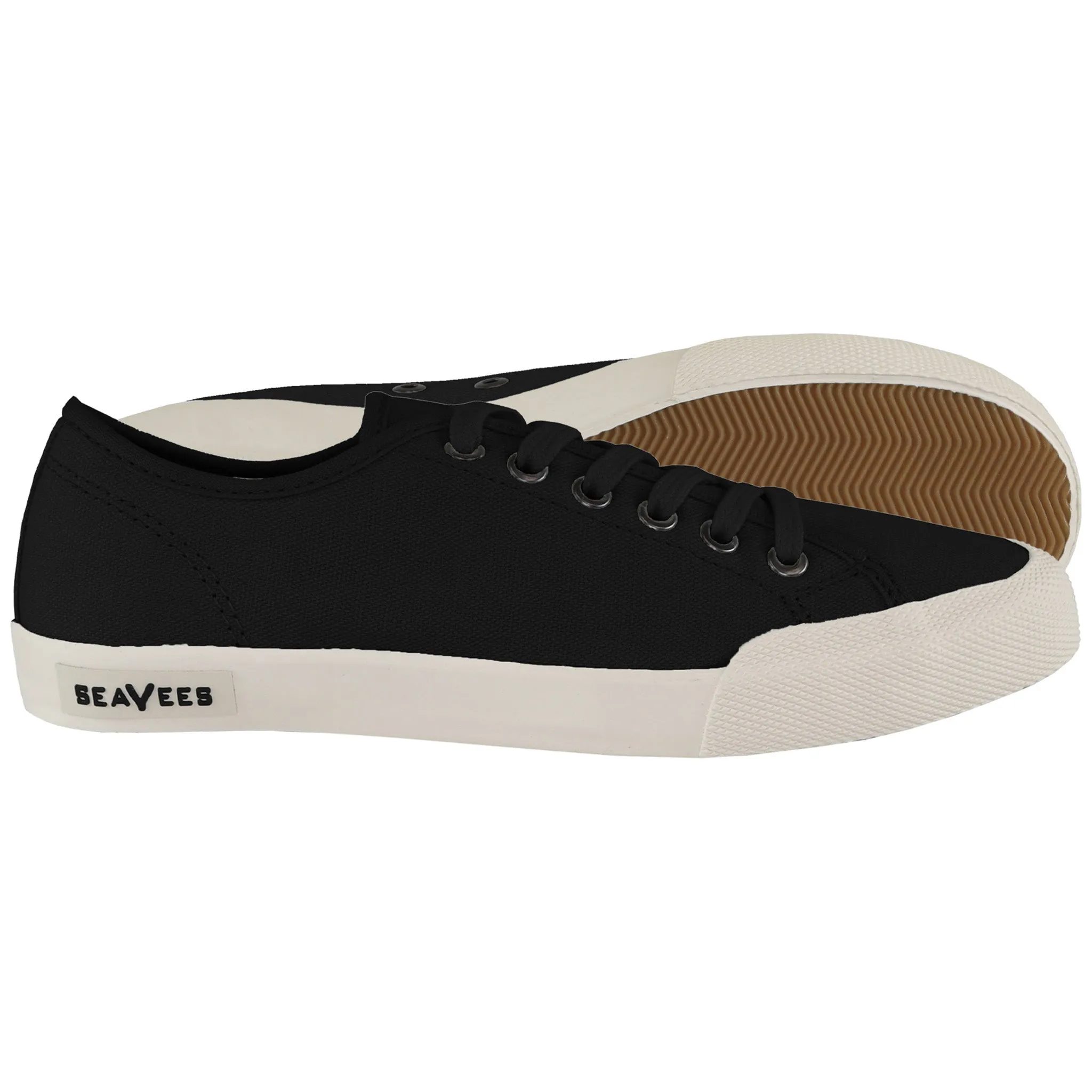 SeaVees Monterey Mens Black Plimsolls