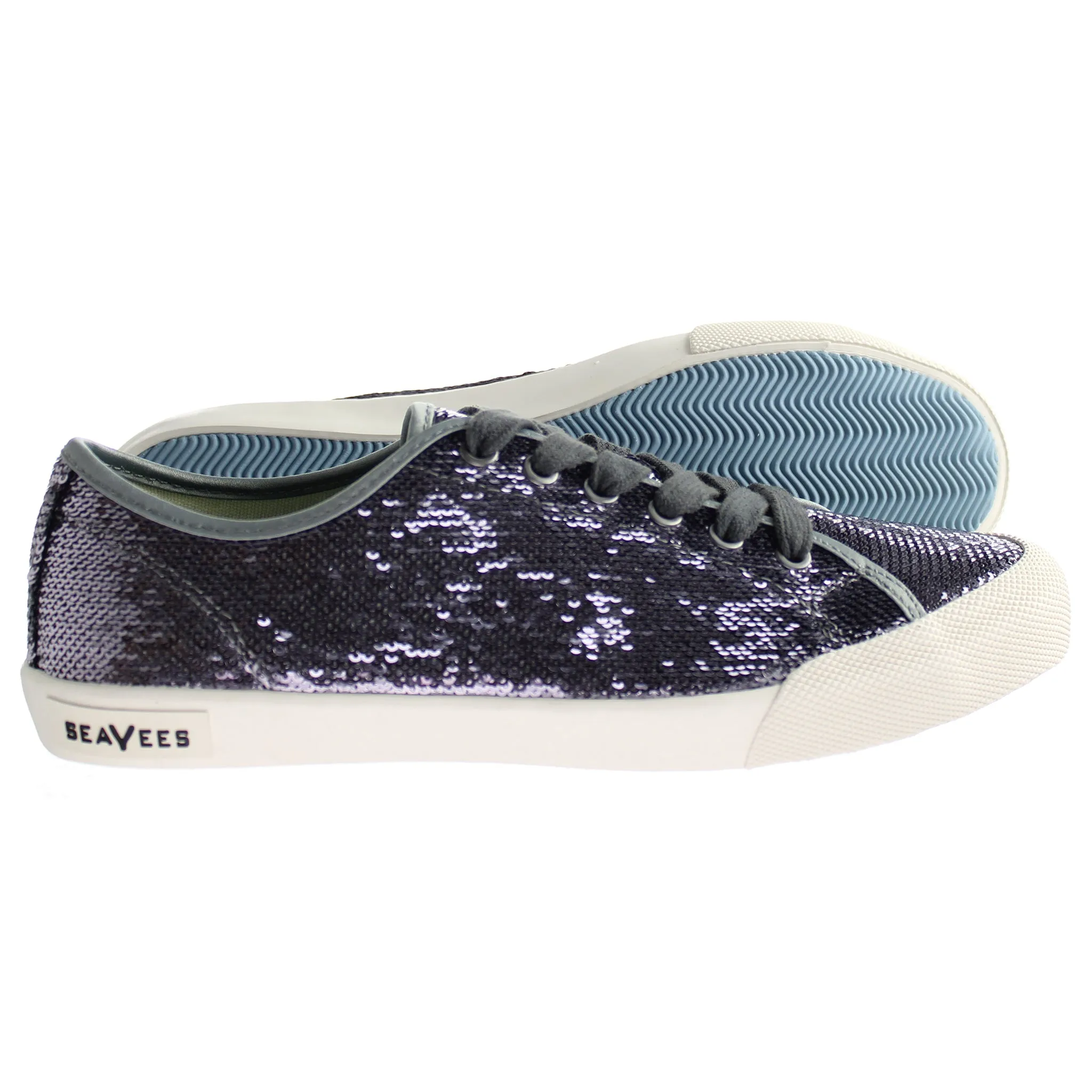 Seavees Monterey Standard Sequins Womens Purple Plimsolls