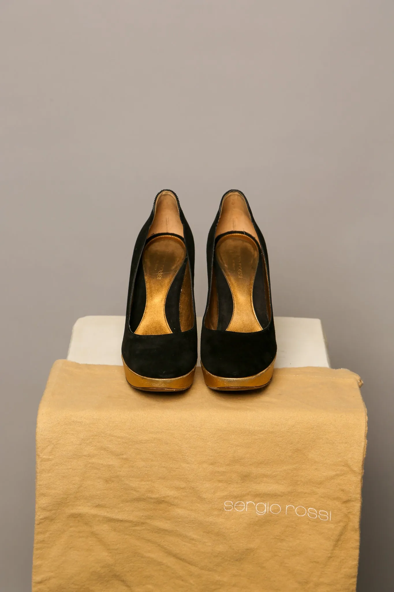 SERGIO ROSSI Suede Leather Pumps