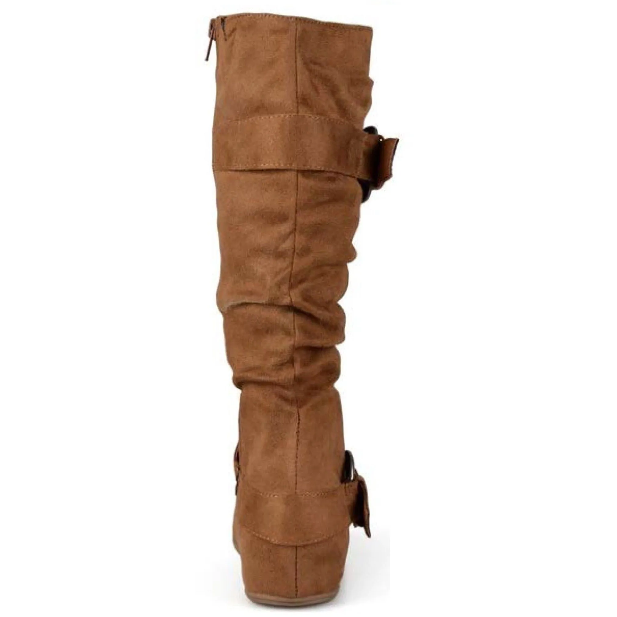 Slouchy Large Buckle Suede Boots