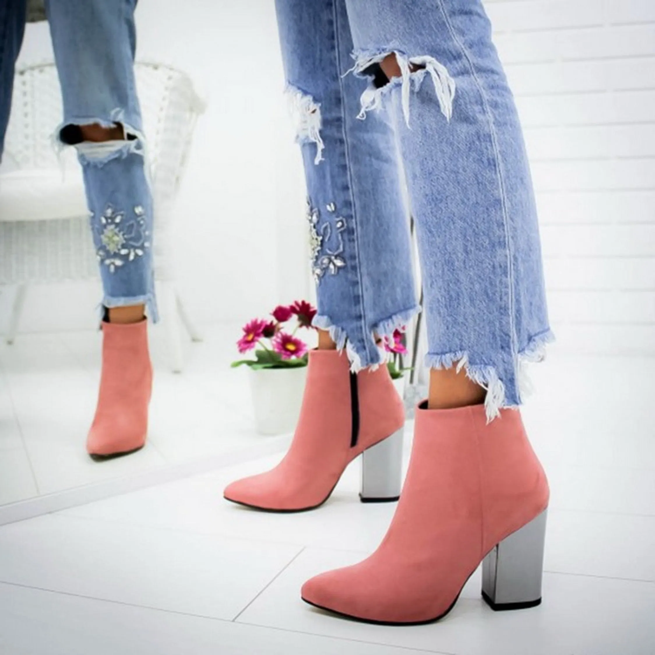 Stylish Ankle Boots. Gift for Her. Winter Platform Boots. Women's Evening Boots. WickedYo.