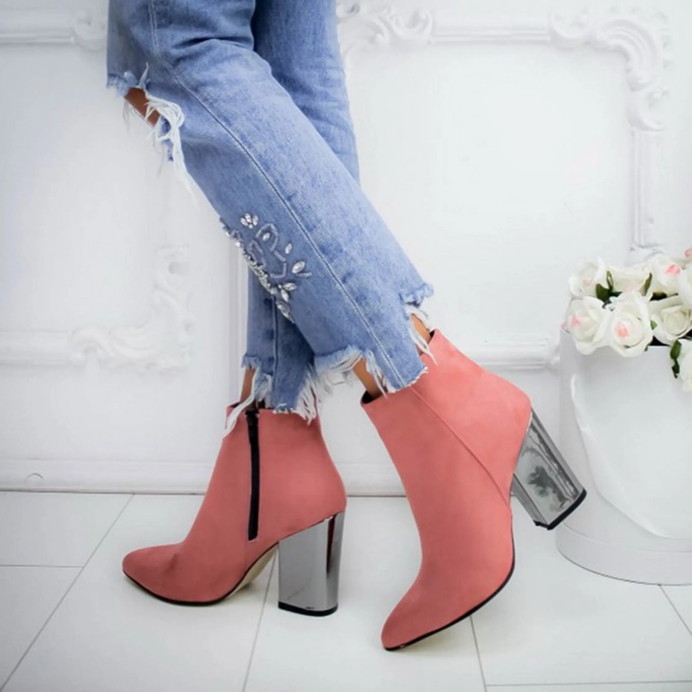 Stylish Ankle Boots. Gift for Her. Winter Platform Boots. Women's Evening Boots. WickedYo.