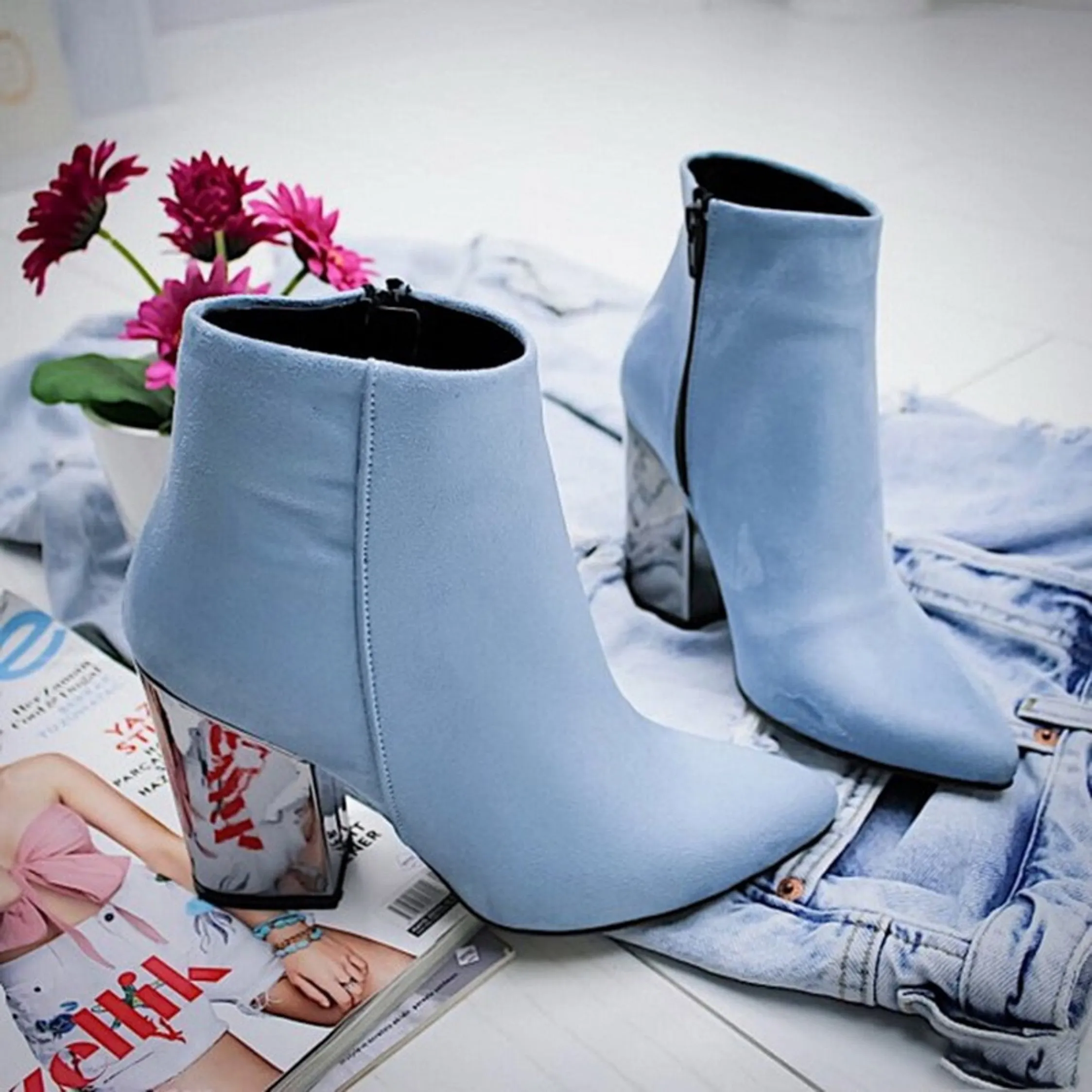Stylish Ankle Boots. Gift for Her. Winter Platform Boots. Women's Evening Boots. WickedYo.