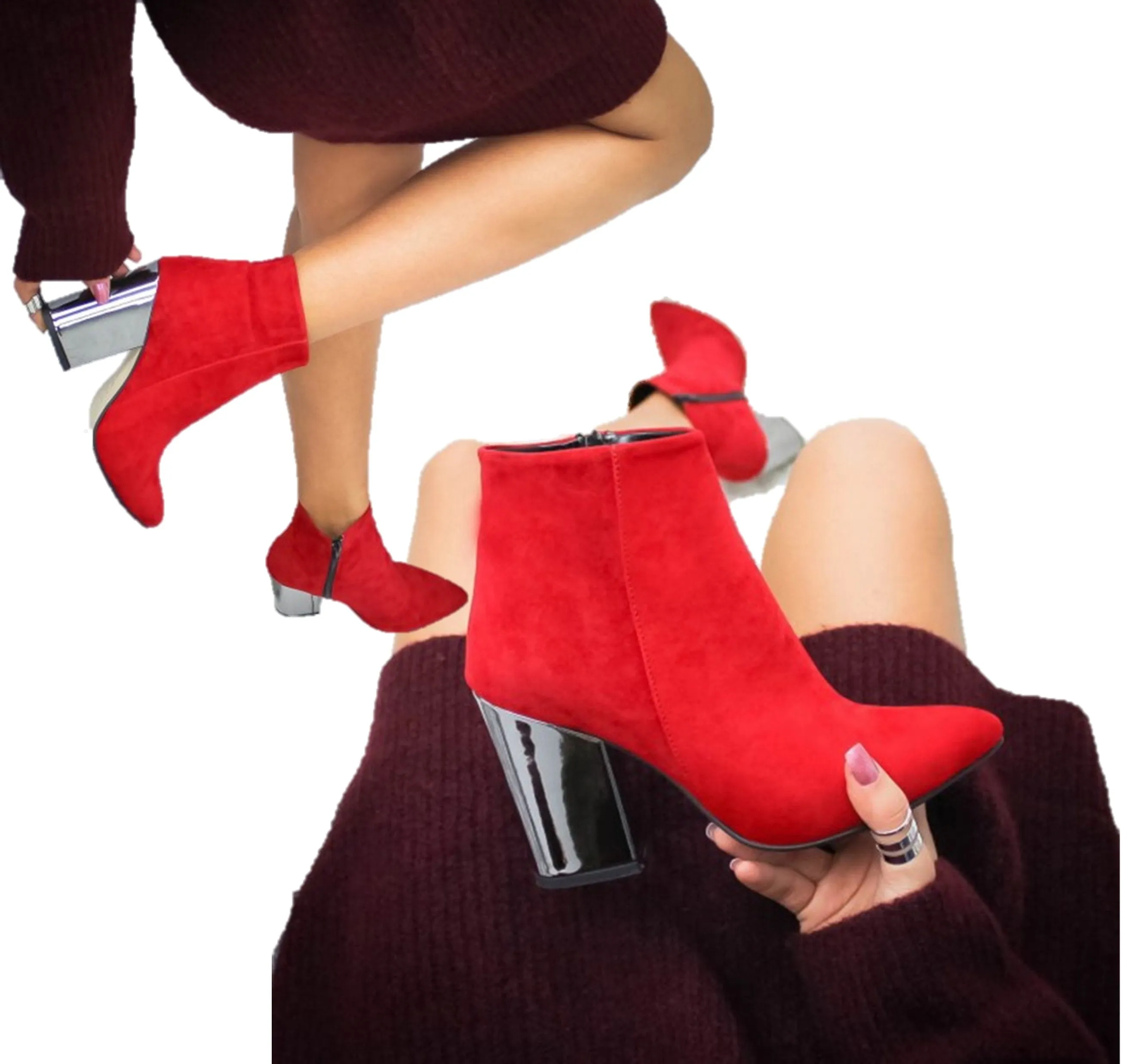 Stylish Ankle Boots. Gift for Her. Winter Platform Boots. Women's Evening Boots. WickedYo.