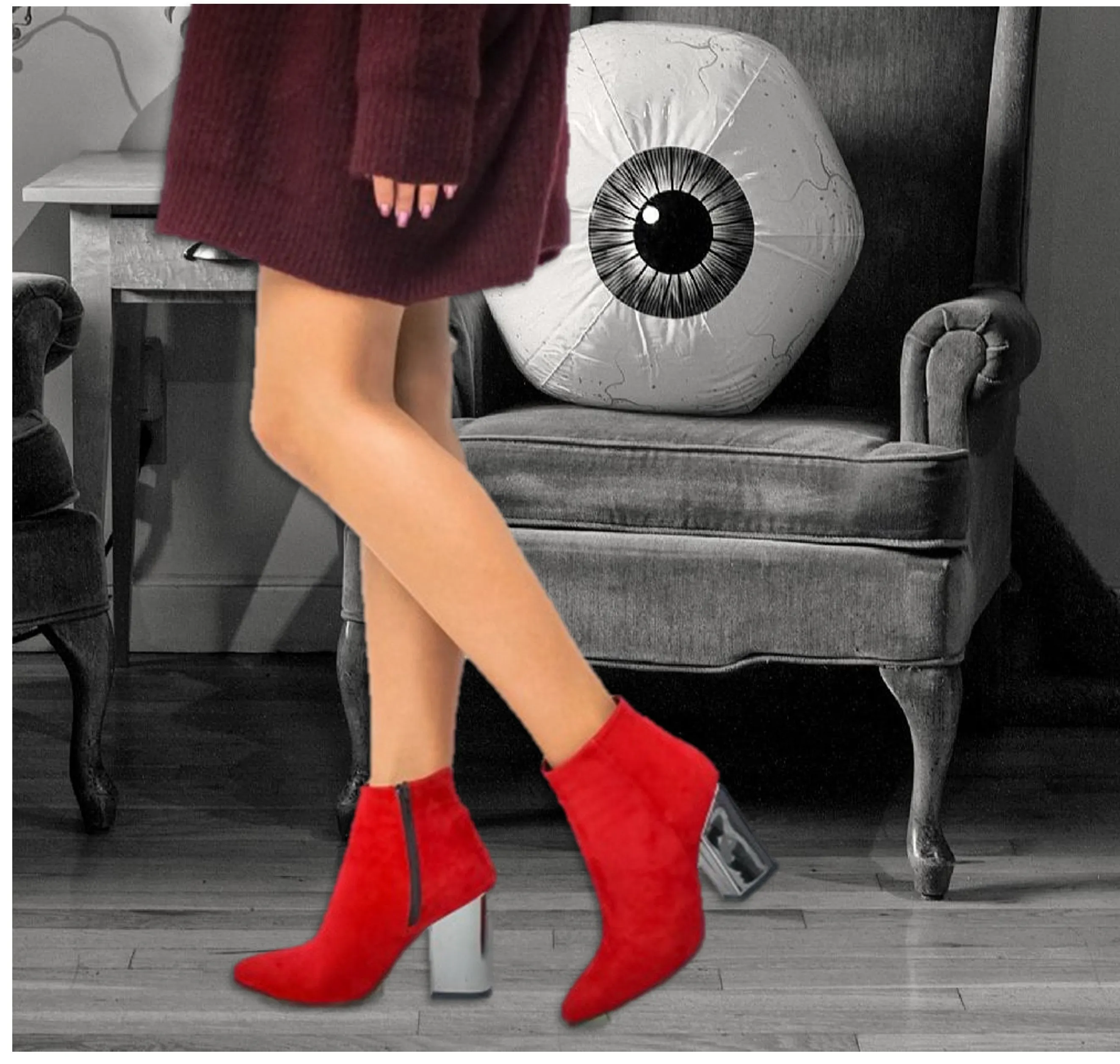 Stylish Ankle Boots. Gift for Her. Winter Platform Boots. Women's Evening Boots. WickedYo.