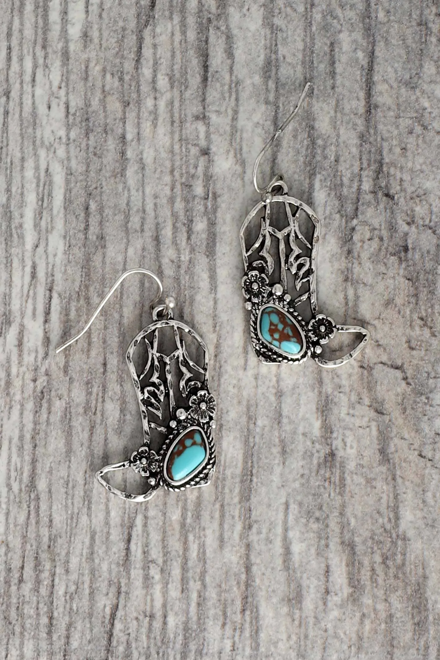 Stylish Turquoise Cowboy Boots Earrings | Western Fashion