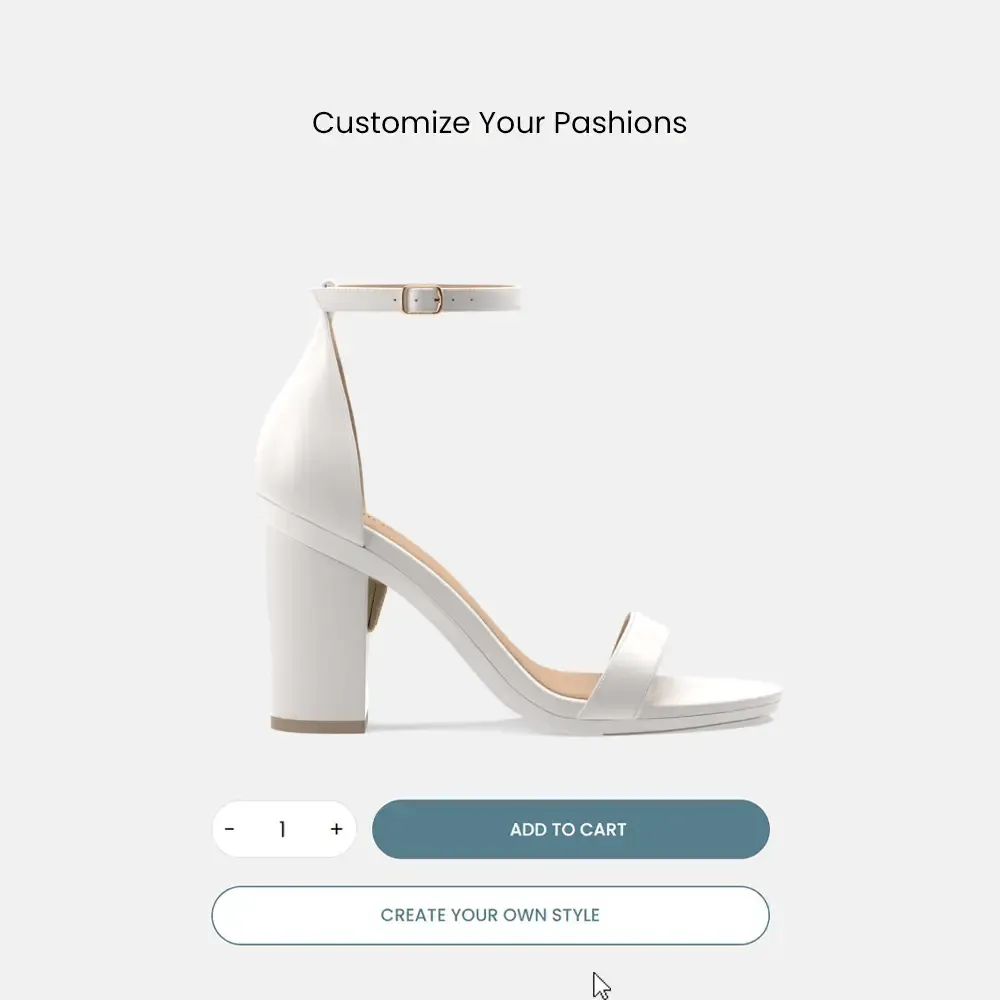 The Pashionista - White Leather   Block Heel Kit 4 White