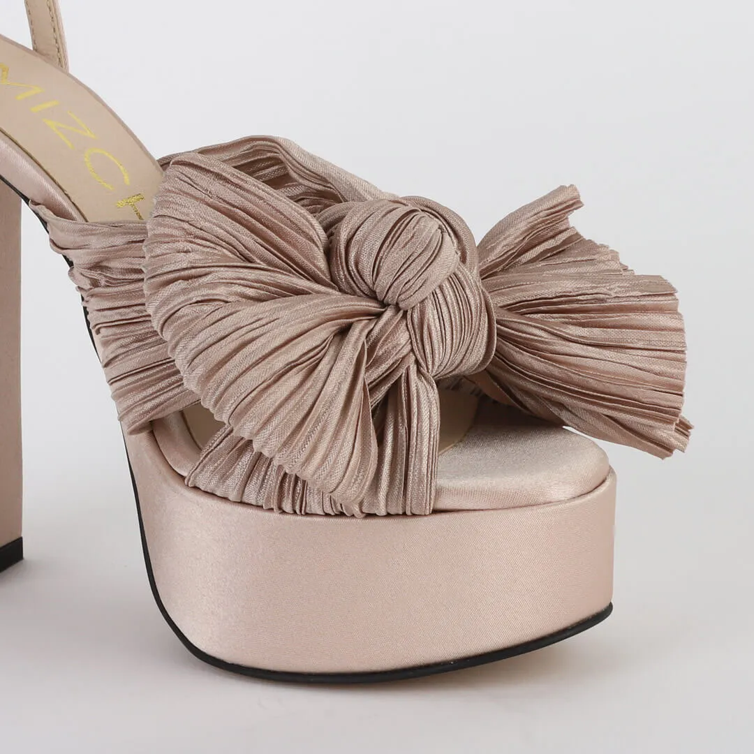 *UK size 2.5 - LAVERO - beige satin, 12/3.5cm heels