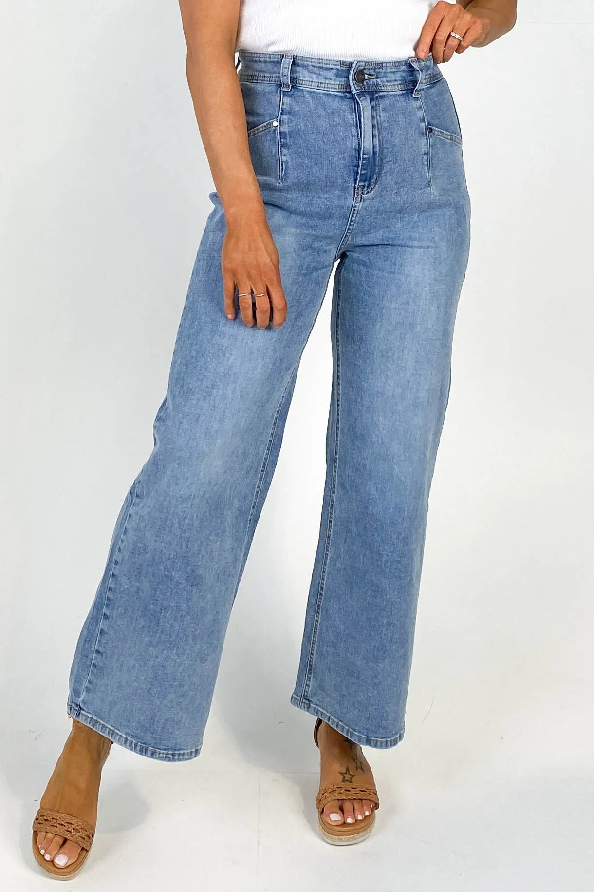 Wakee Maria Wide Leg Jean Blue