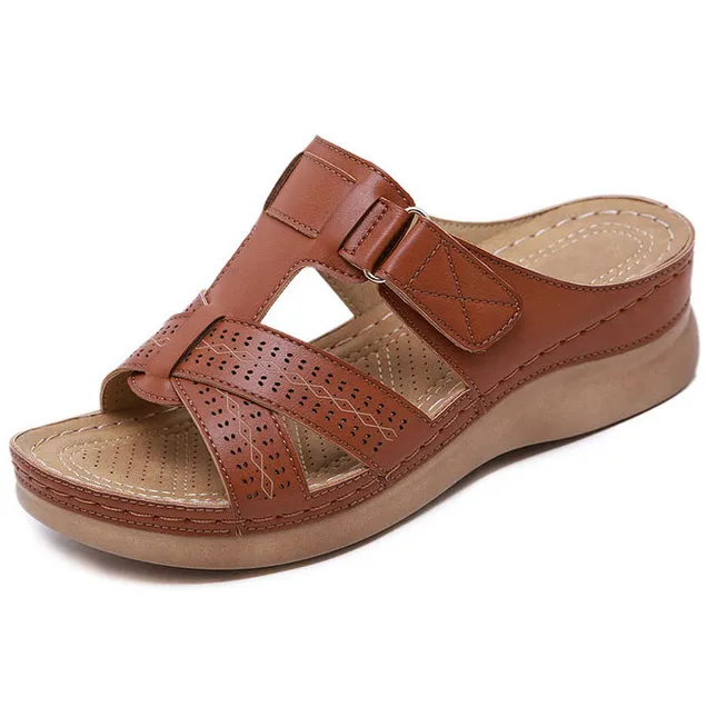 Wedge Womens Orthopedic Sandals Toe Sandals Vintage Orthopedic Sandals Anti-slip Leather Casual