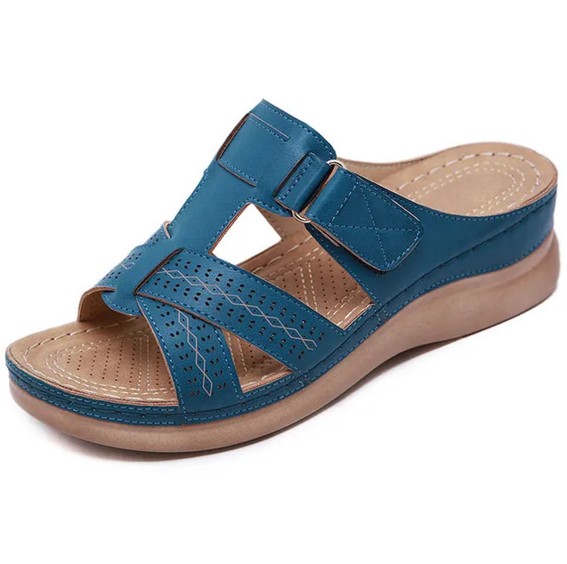 Wedge Womens Orthopedic Sandals Toe Sandals Vintage Orthopedic Sandals Anti-slip Leather Casual