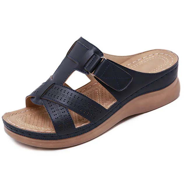 Wedge Womens Orthopedic Sandals Toe Sandals Vintage Orthopedic Sandals Anti-slip Leather Casual