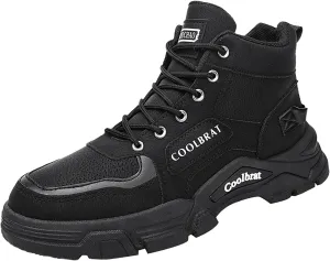 Work Boots for Men Slip On Hiking Sneakers Warm Booties Women Working Shoes Non Steel Toe Waterproof Work Shoes Non-Slip Hike Grounded Footwear